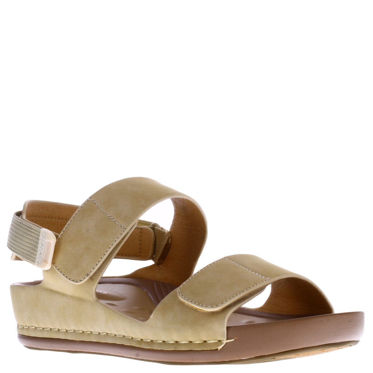 Sandalia de Mujer Lady Confort OLGA con velcros - Beige 