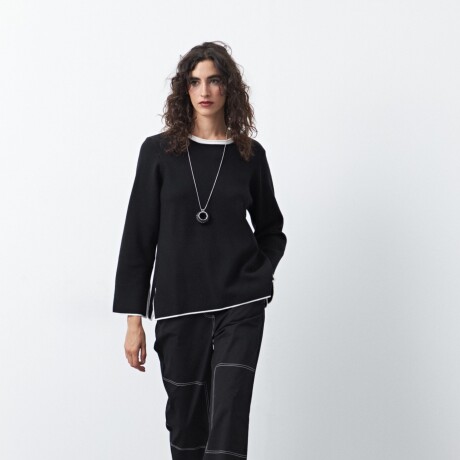 SWEATER GENARO Negro/Blanco