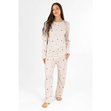 Pijama waffle needle Marfil