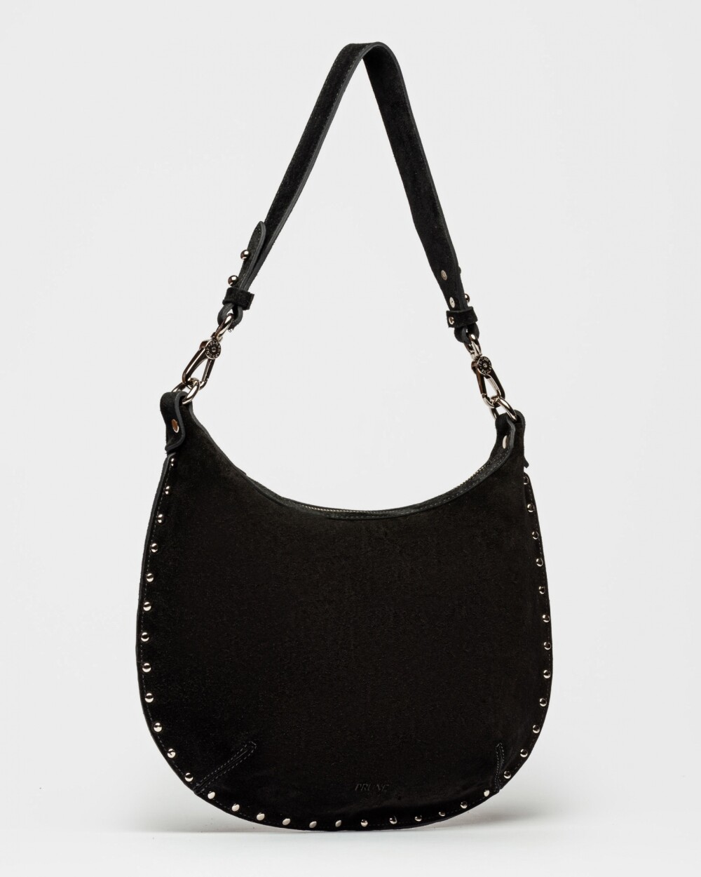 Cartera al hombro Luna en cuero gamuza Negro