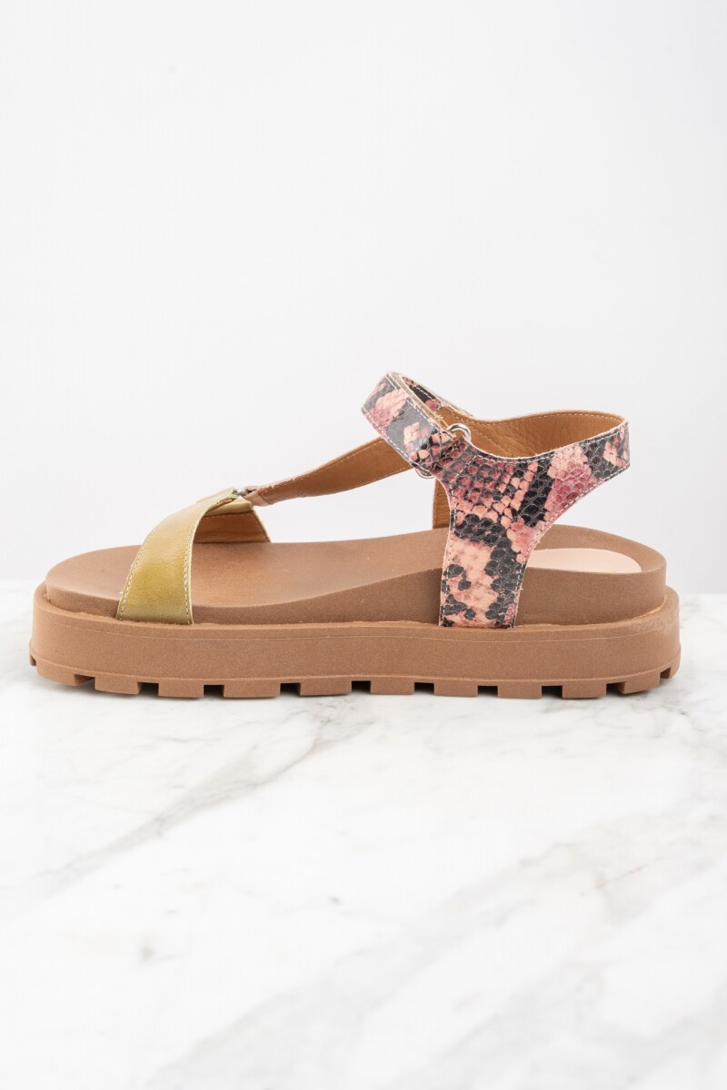 Sandalia Cuero Combinada Multi