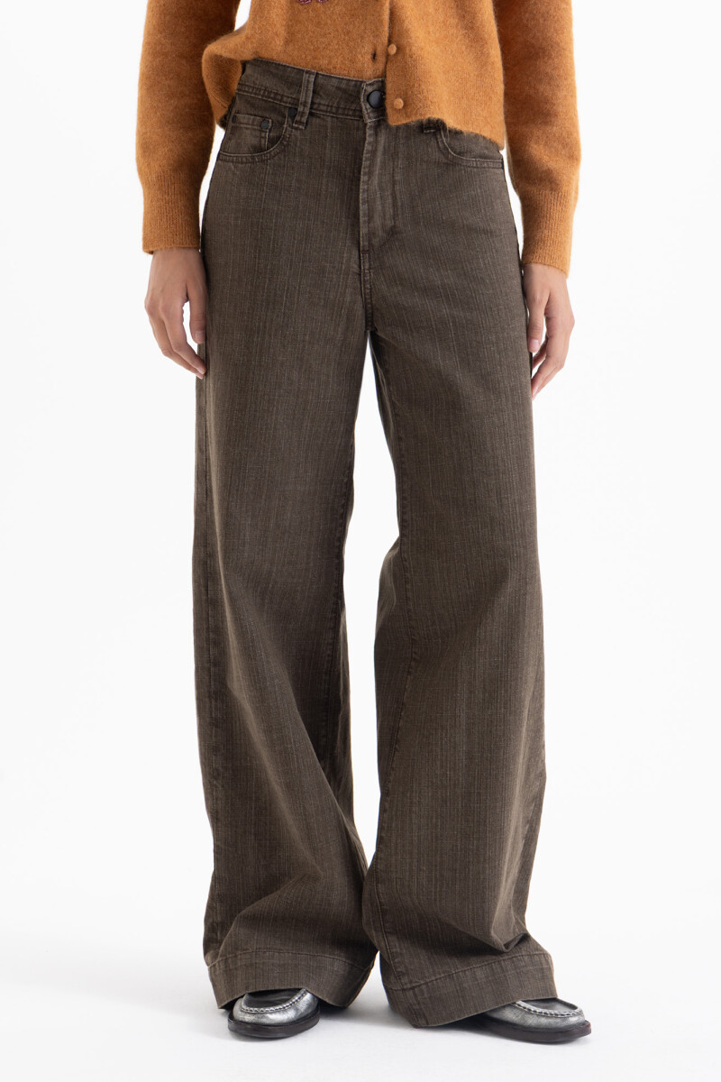 JEANS WIDE ICON BROWN Marron
