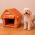 Casa Cucha Perro Pequeño Gato Tela Desarmable 40 x 46,5cm Color Naranja