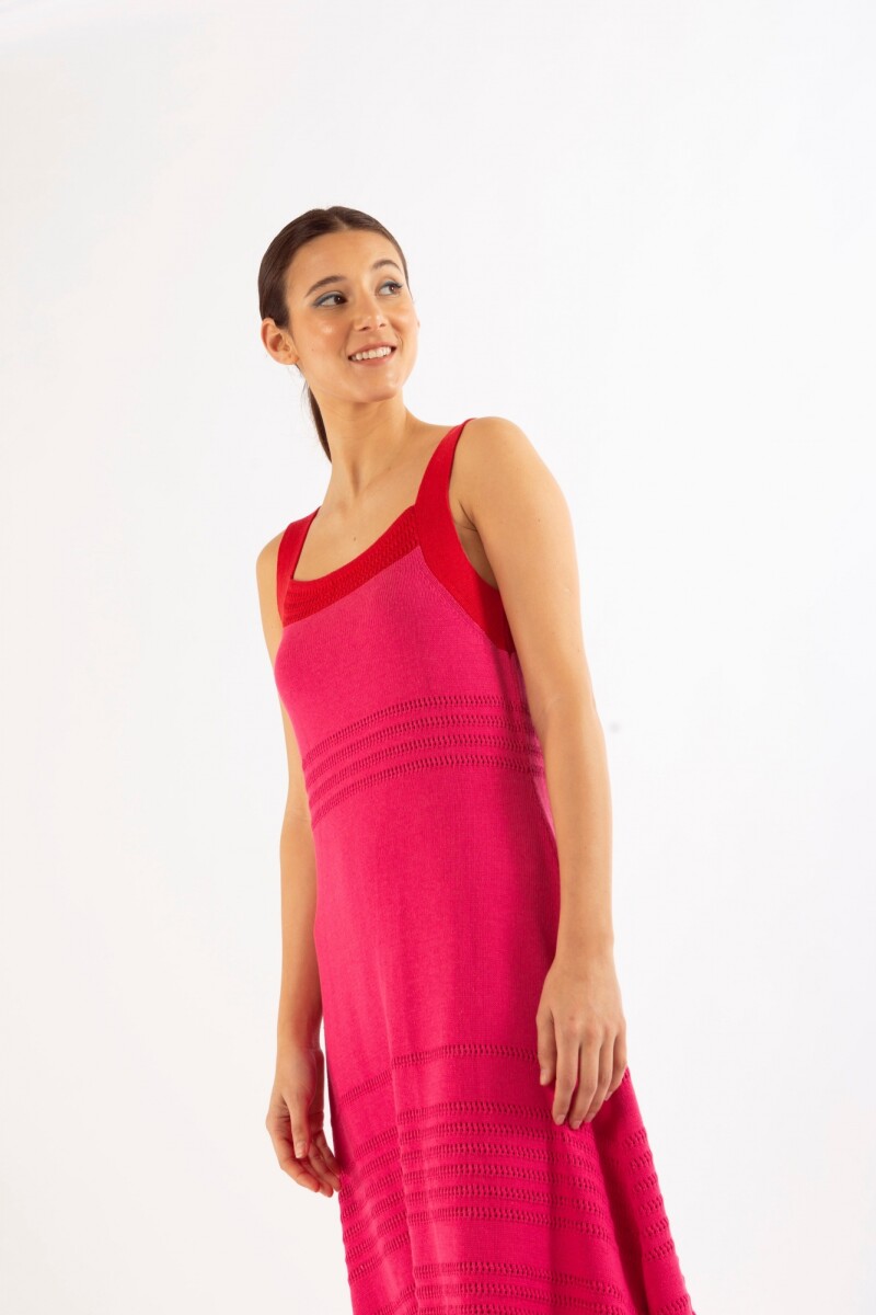 VESTIDO LAVANDA Fuscia Y Roj