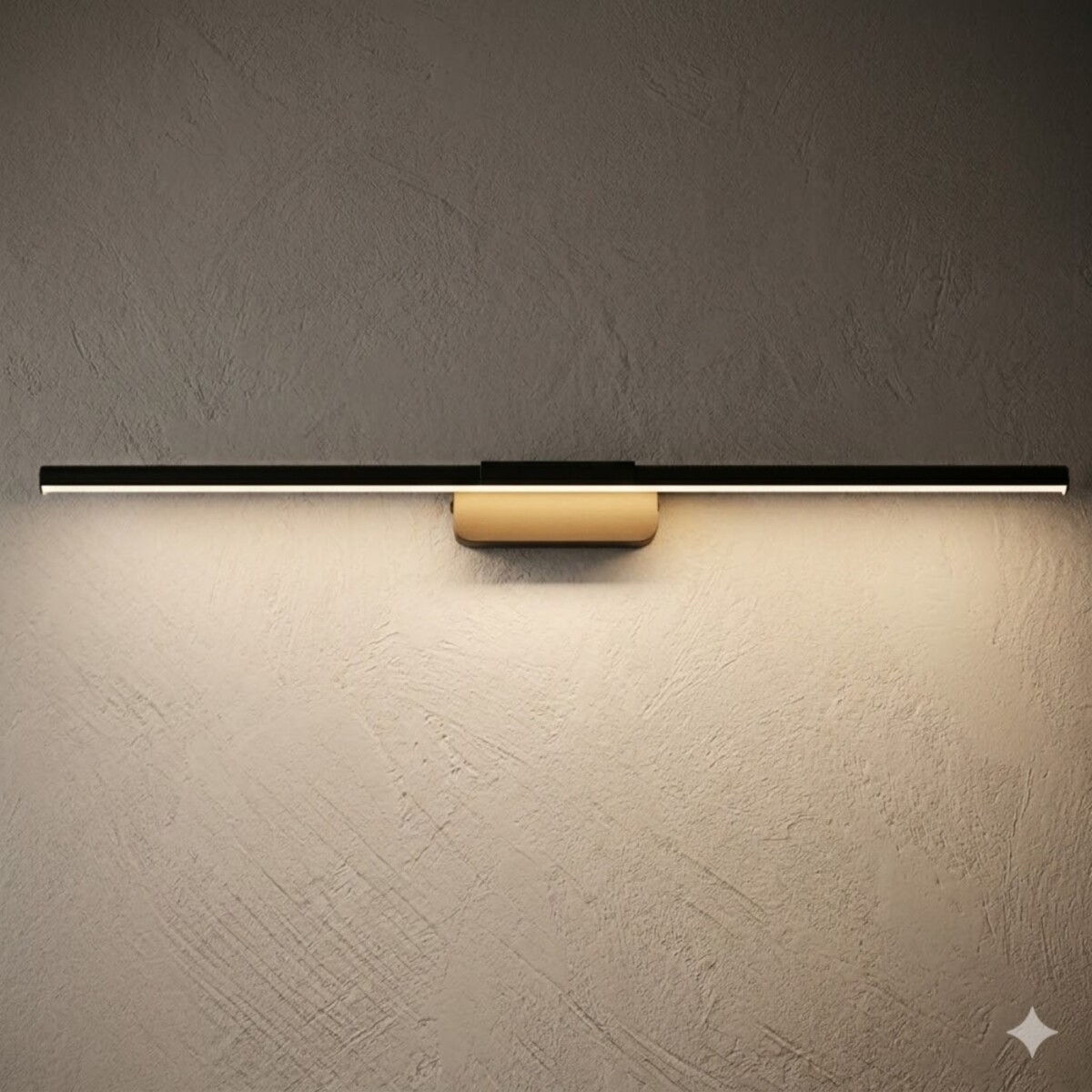 Luminaria Barra de led lineal 90cm negra 16w 