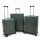 Set de Valijas Rígidas x3 con Ruedas 360° – Equipaje de Viaje Verde