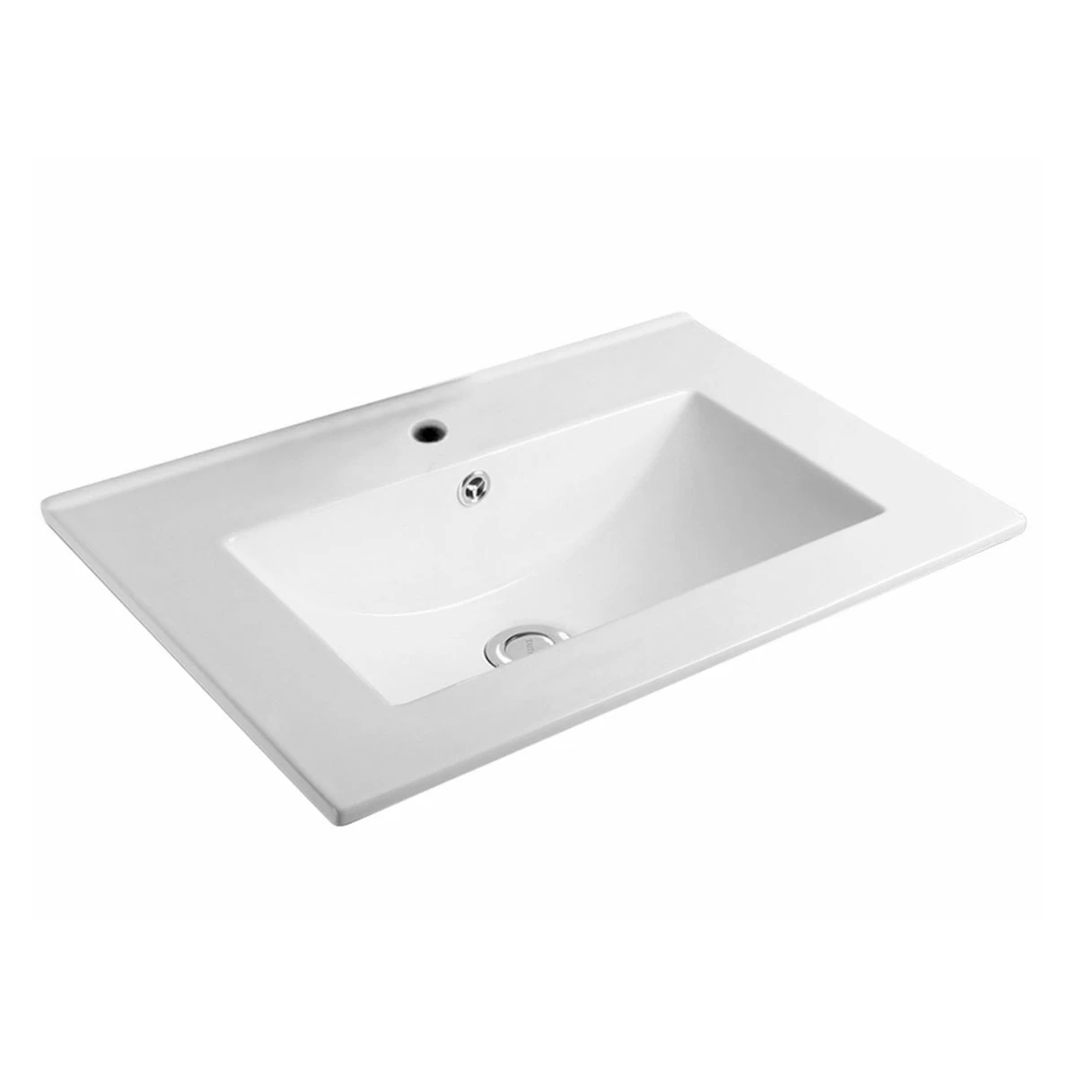 Bacha Rectangular Para Sobreponer De Loza Blanca 61X39,5X18Cm 