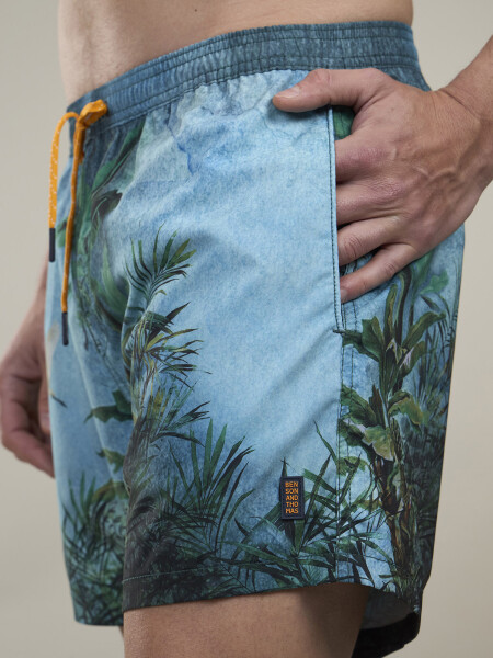 SHORT TORTOISE 8.0 JUNGLA AZUL