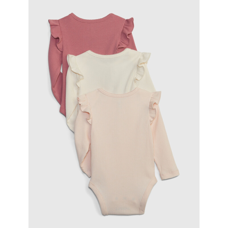 FF TINY RIB LS 3PK BS BARELY PINK