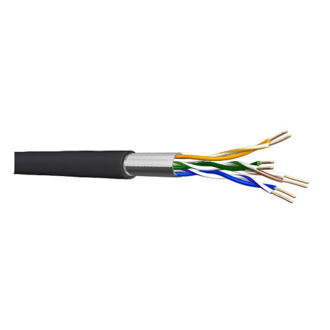 Cable datos FTP CM 5e 4P c/pantalla negro exterior PS9008
