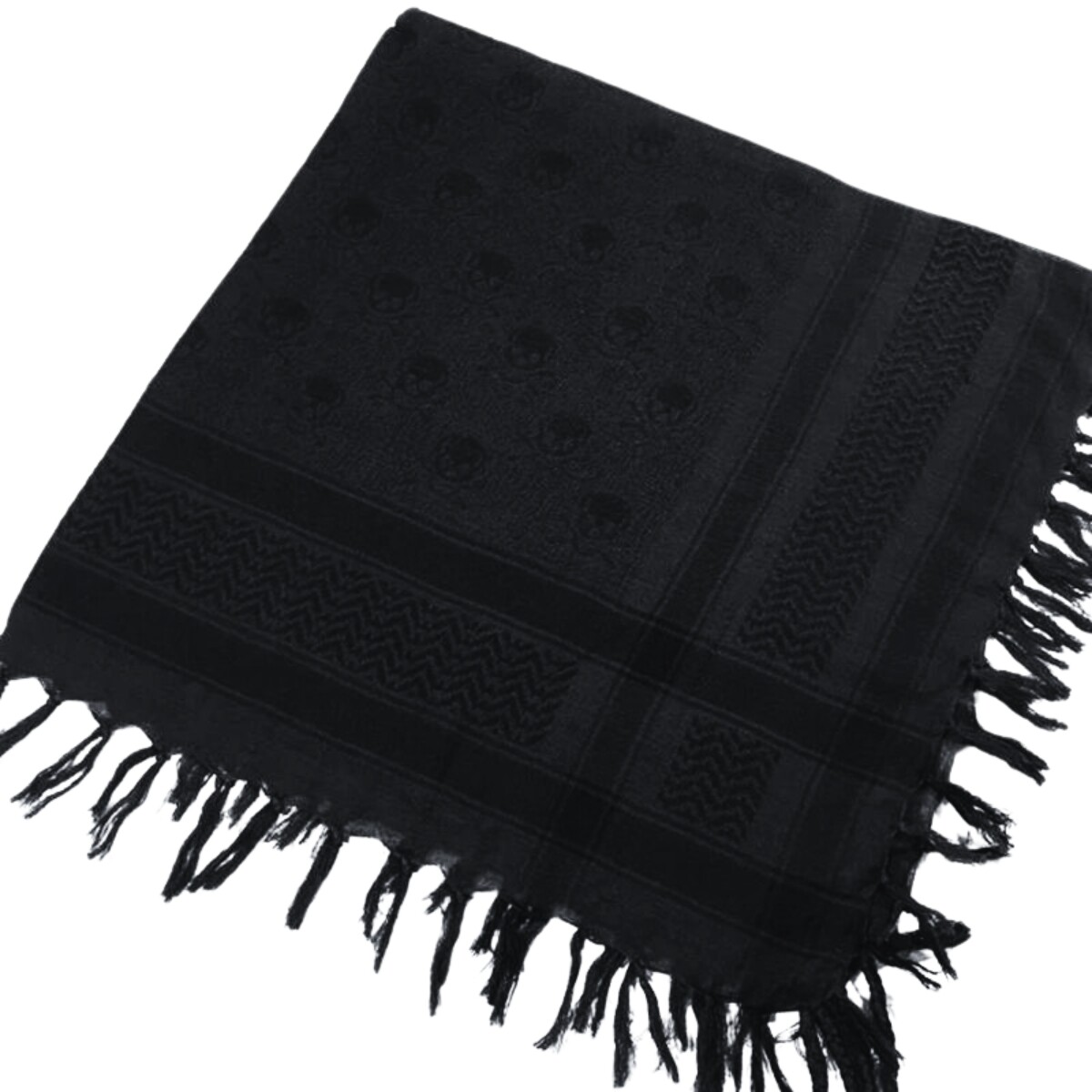 Shemagh pañuelo táctico con calaveras - Negro 