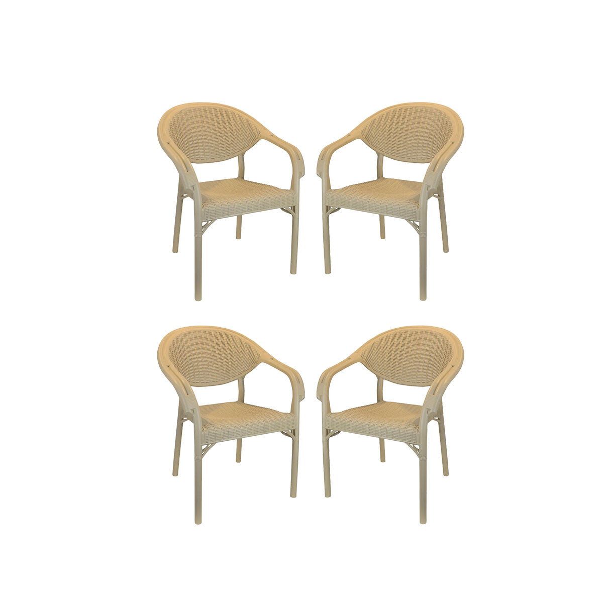 Set x4 Sillas con apoya brazos - BEIGE 