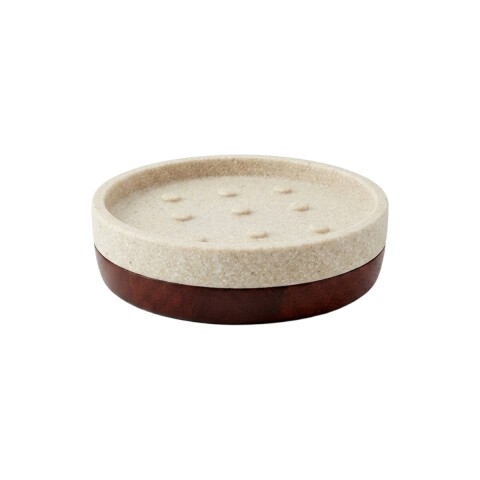 JABONERA MADERA RED MARRON/CERAMICA Unica