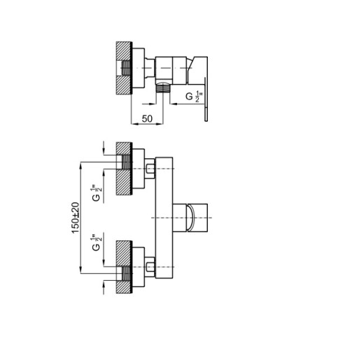 Griferia De Ducha Externa Monoblock Cromo Noken Hotels 000