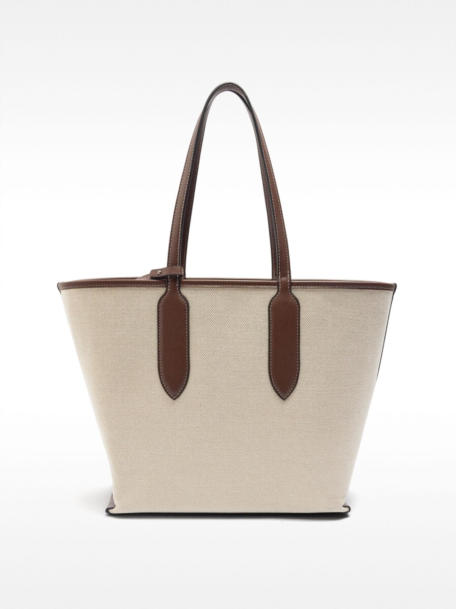 Bolso Shopper De Tejido Reversible - crudo 