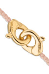 PULSERA DE CUERO ROSA CON MOSQUETÓN ENTRELAZADO BAÑADO EN ORO 18K Pulsera