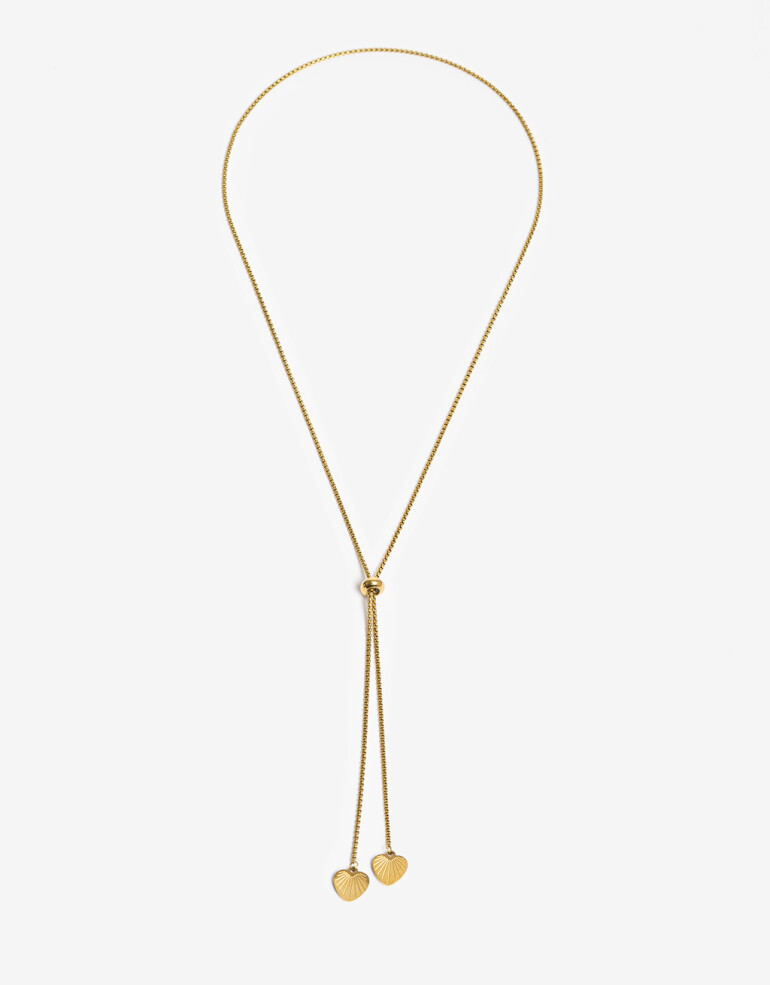 Collares Cortos Metal Collar De Acero Dorado Con Dije - Dorado