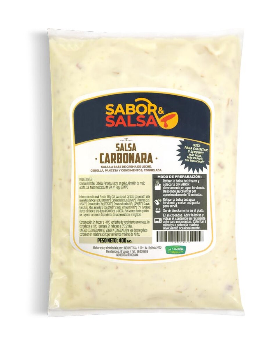 Salsa Carbonara 400 Grs 
