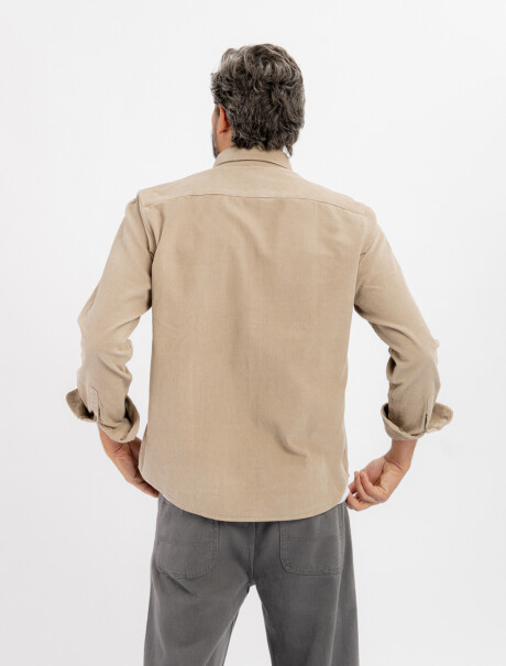 Camisa lisa pana beige