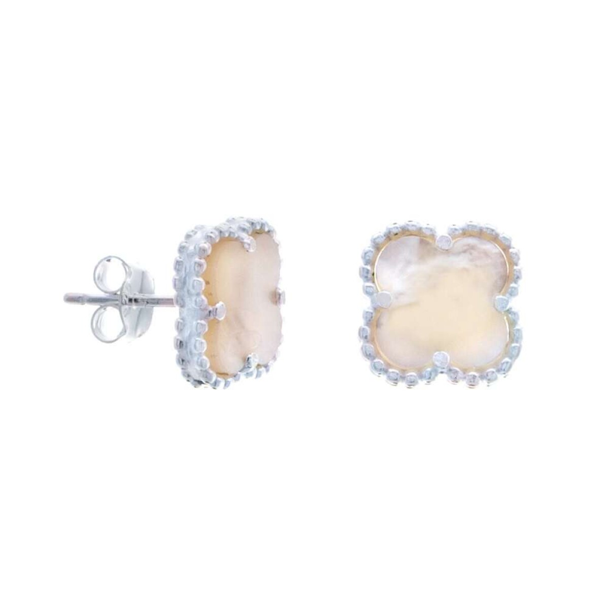 Conjunto De Caravanas Y Colgante De Plata 925 - Con Nacar 