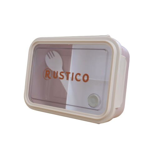 Tupper hermético -Rustico Color Pastel - Práctico para comidas Rosa