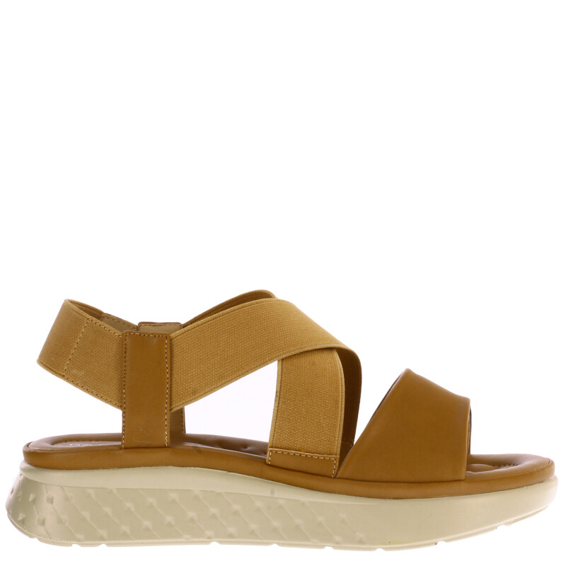 Sandalia de Mujer Lady Confort ROSA con tiras elasticas Marrón Camel