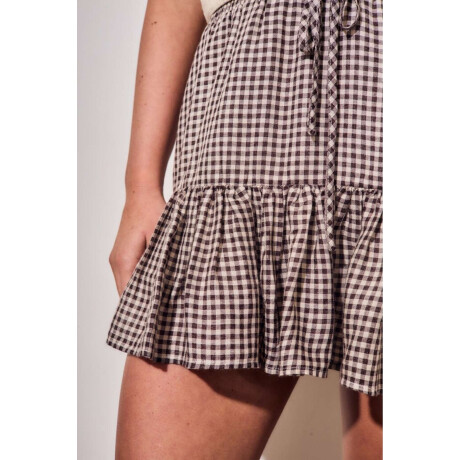 Falda Gingham Gingham Marron