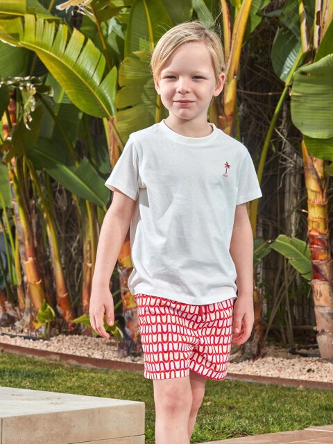 Camiseta Estampado Surf Life Blanco