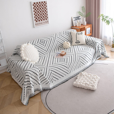 Manta sillón y cama punteada 180x300cm gris