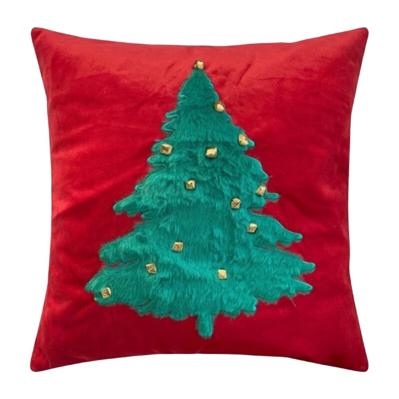 COJIN CUAD NAV ROJO DIS ARBOL 44X44CM Unica