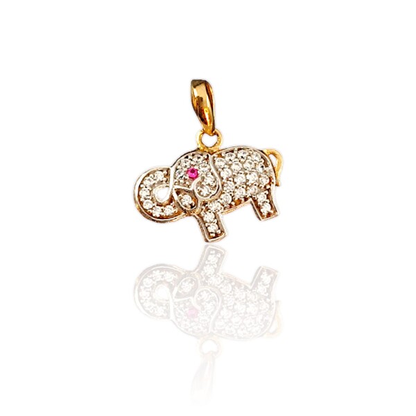 Dije Elefante-Oro bajo-Piedra Zirconia-CP8534 Conpiedra