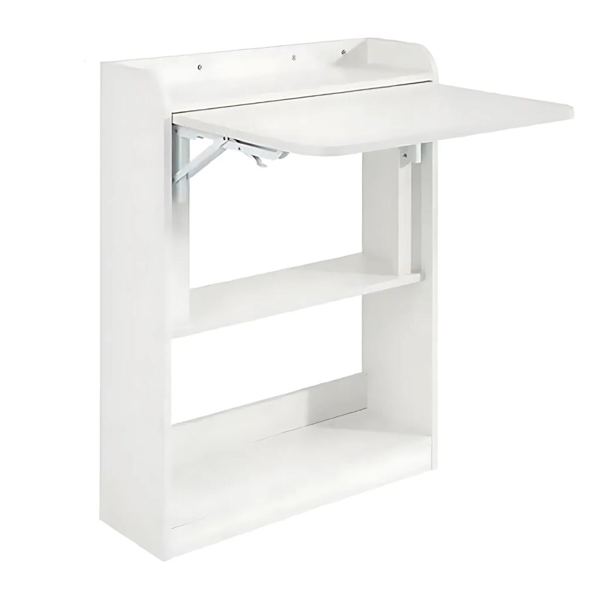 Escritorio plegable con estantes blanco 