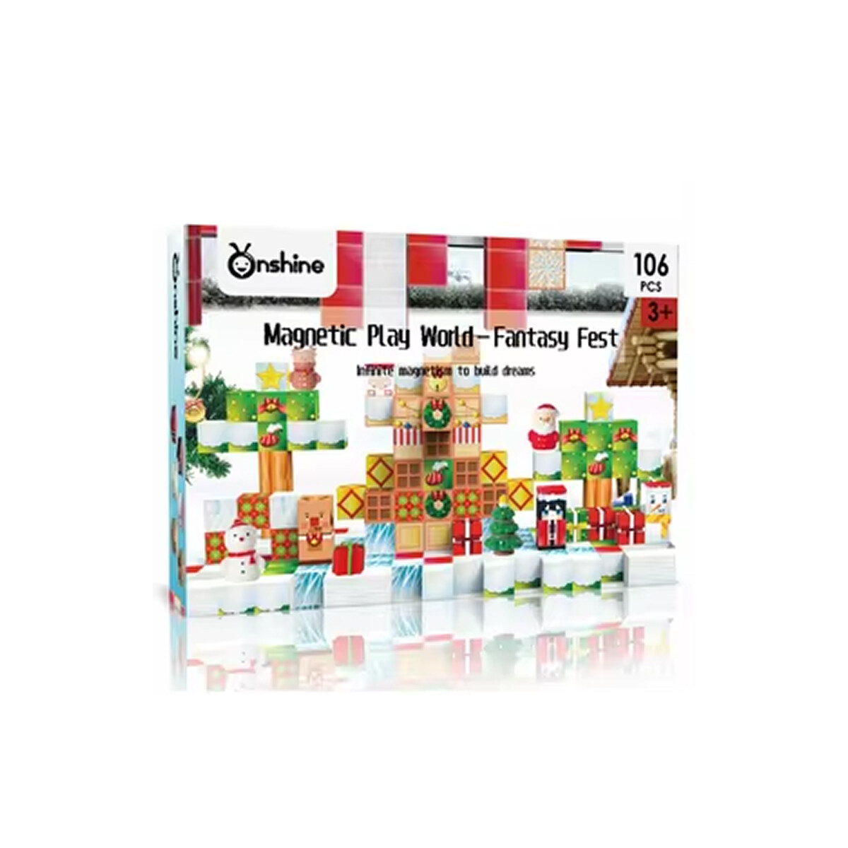 Juego de 101 piezas imantado infantil - Rojo 