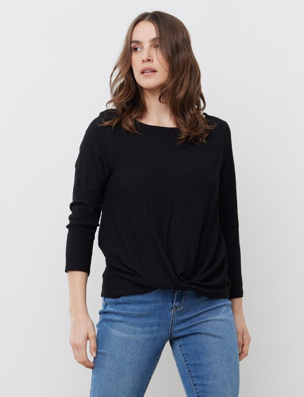 Blusa Detalle Nudo NEGRO