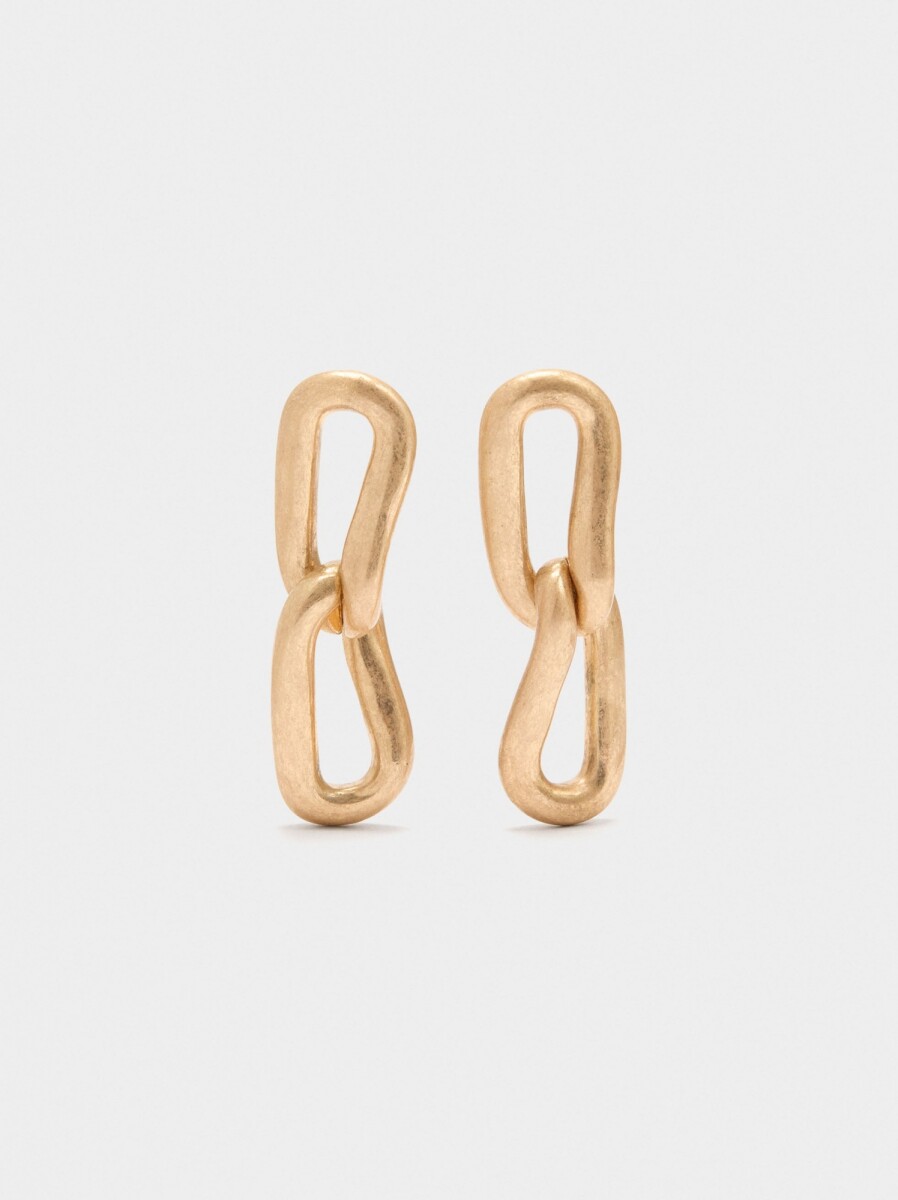 Pendientes Largos Con Eslabones - dorado 