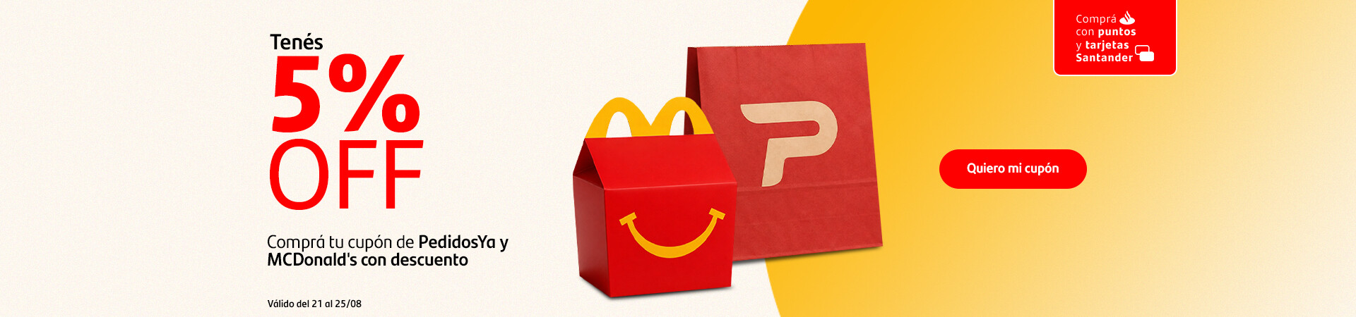 Promo PedidosYa y McDonald's