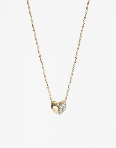 Cadena Corta con Dije Metal Collar Corazón Metal Biplating - Dorado