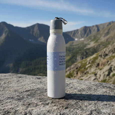 Botella térmica con elástico de agarre 700ml Beige