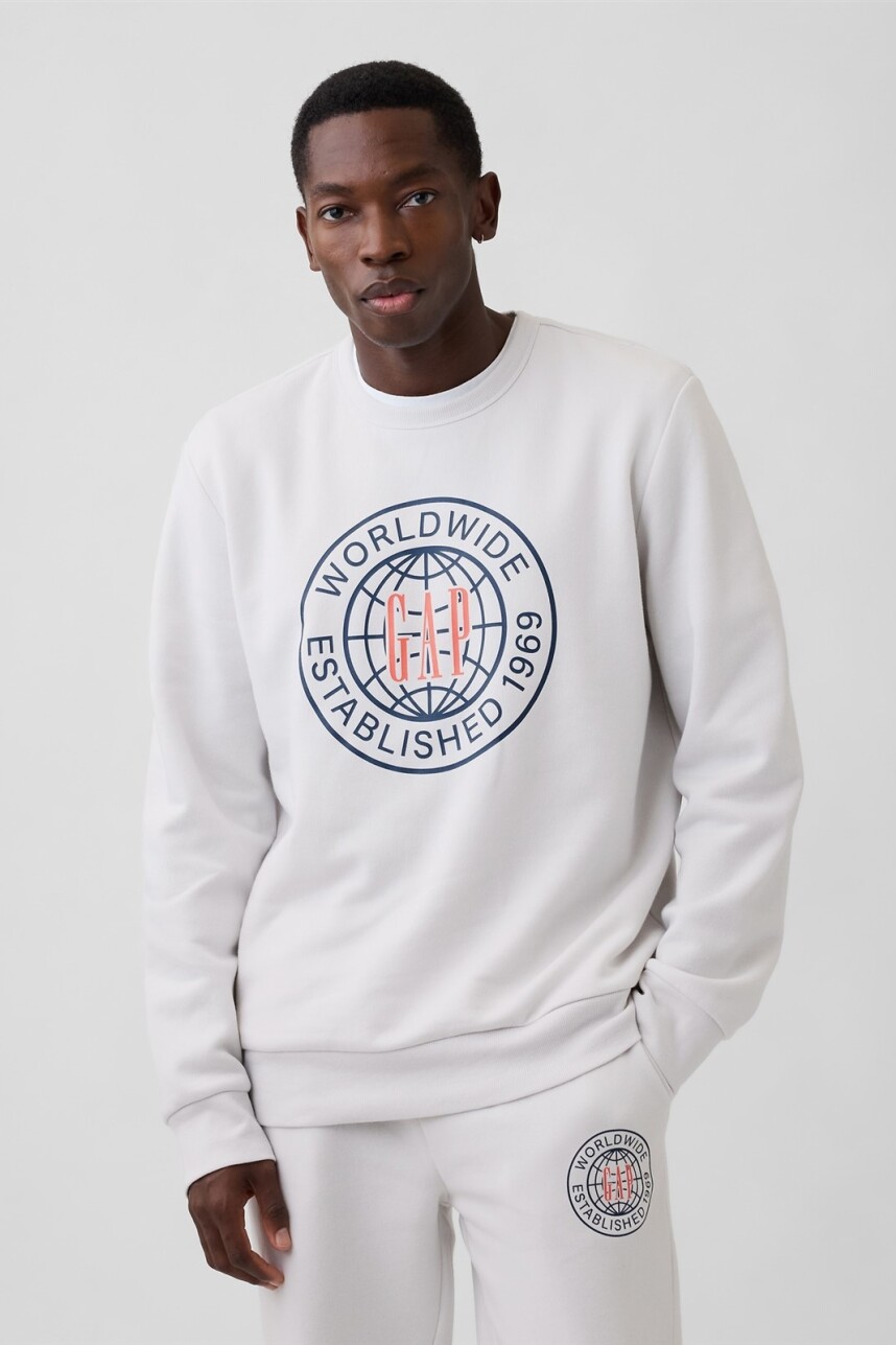 Buzo Deportivo Logo Gap Hombre Silver Swan