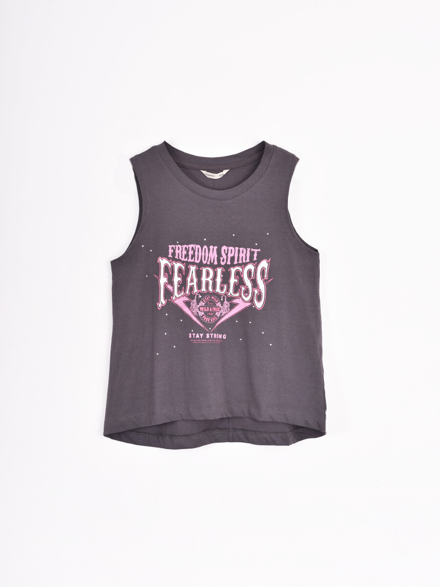 MUSCULOSA CILA KIDS - GRIS OSCURO 
