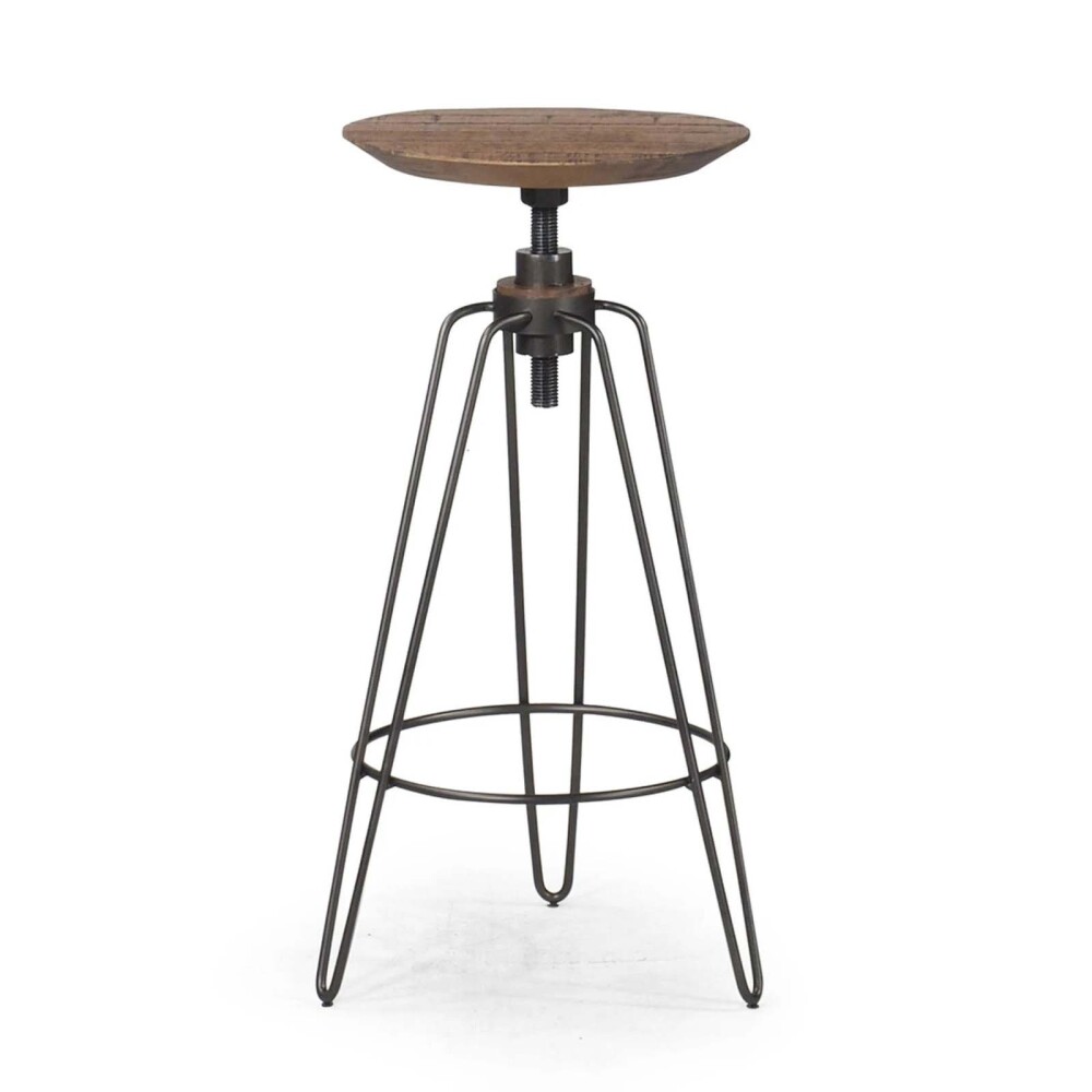 BANQUETA BAR HIERRO-Y-MADERA MARRON YORK