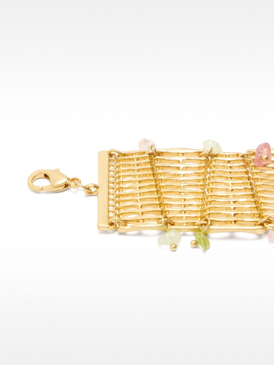 Pulsera Trenzada Con Piedras multicolor
