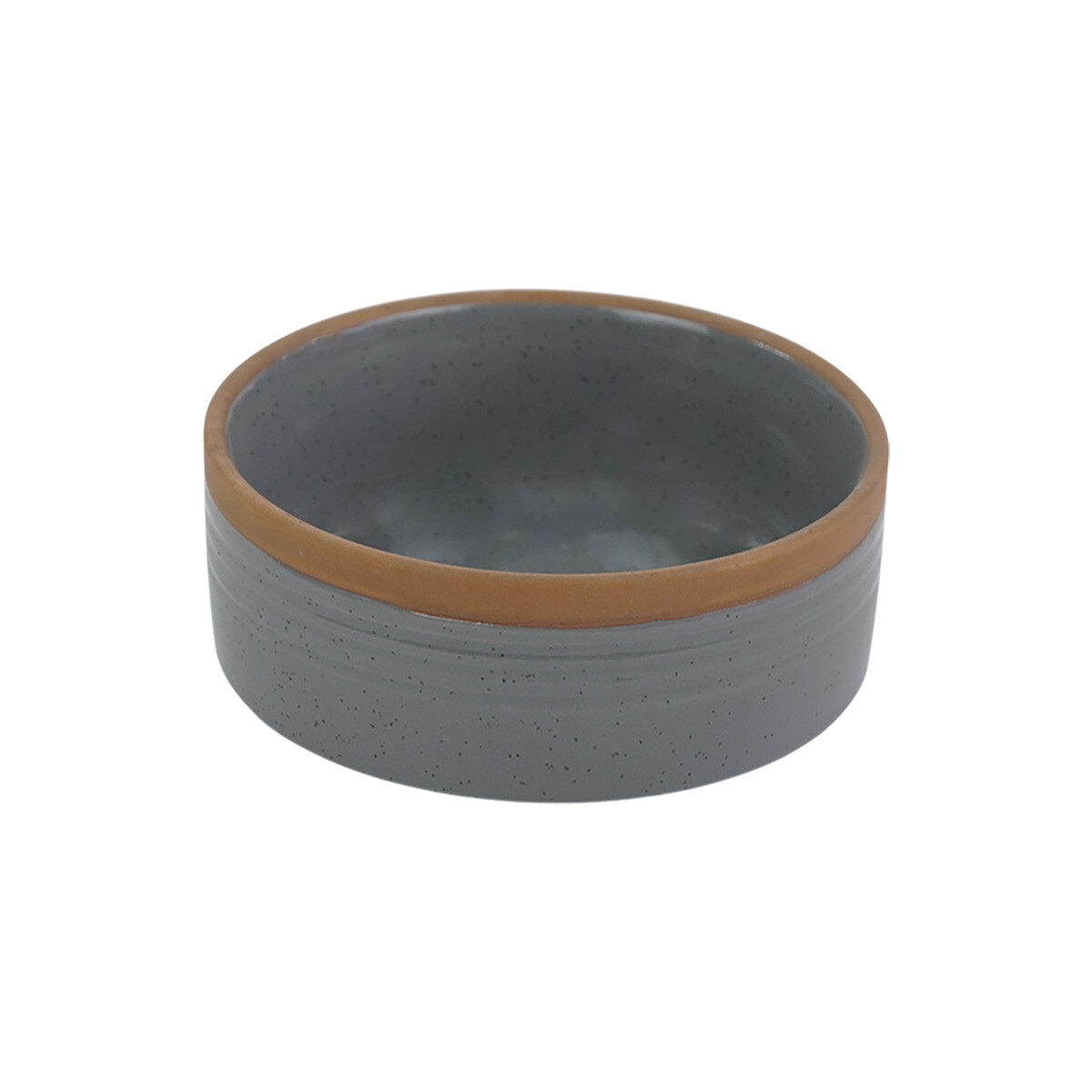 BOWL CERAMICA CHATO COLOR GRIS GUARDA MARRON 