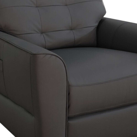 Butaca Reclinable 1 Cuerpo Elctrica 100% Cuero Aurora Gris Oscuro