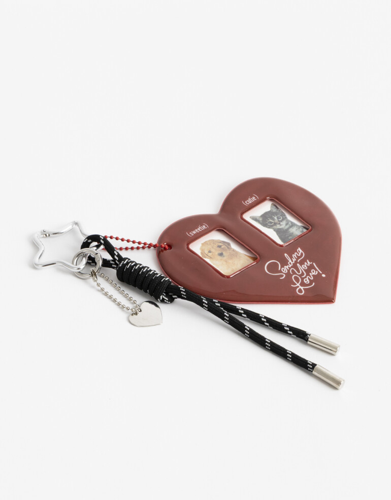 Llavero Acrilico Llavero Y Bag Charm Photo Frame Corazón - Combinacion Bicolor