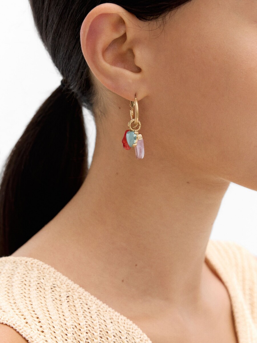 Aros Pendientes De Resina multicolor