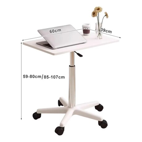 Escritorio portátil elevable con ruedas blanco