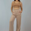 Pantalon Dama Lino Beige