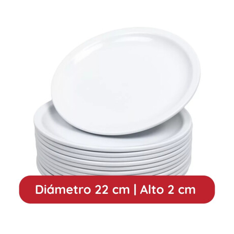 Plato Llano 22 cm Blanco Melamina Plato Llano 22 cm Blanco Melamina