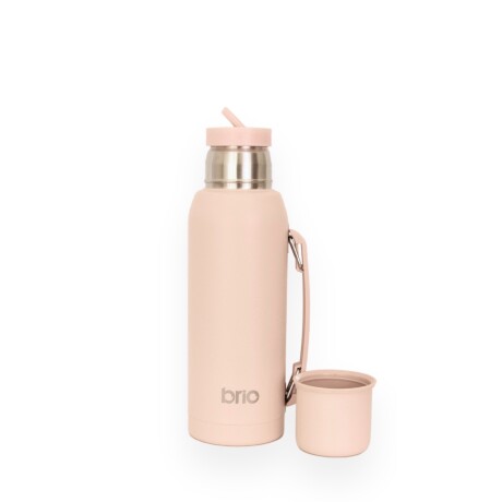 Set De Termo 1 Litro Y Mate Diseño Clásico brio Acero Inox Salmón